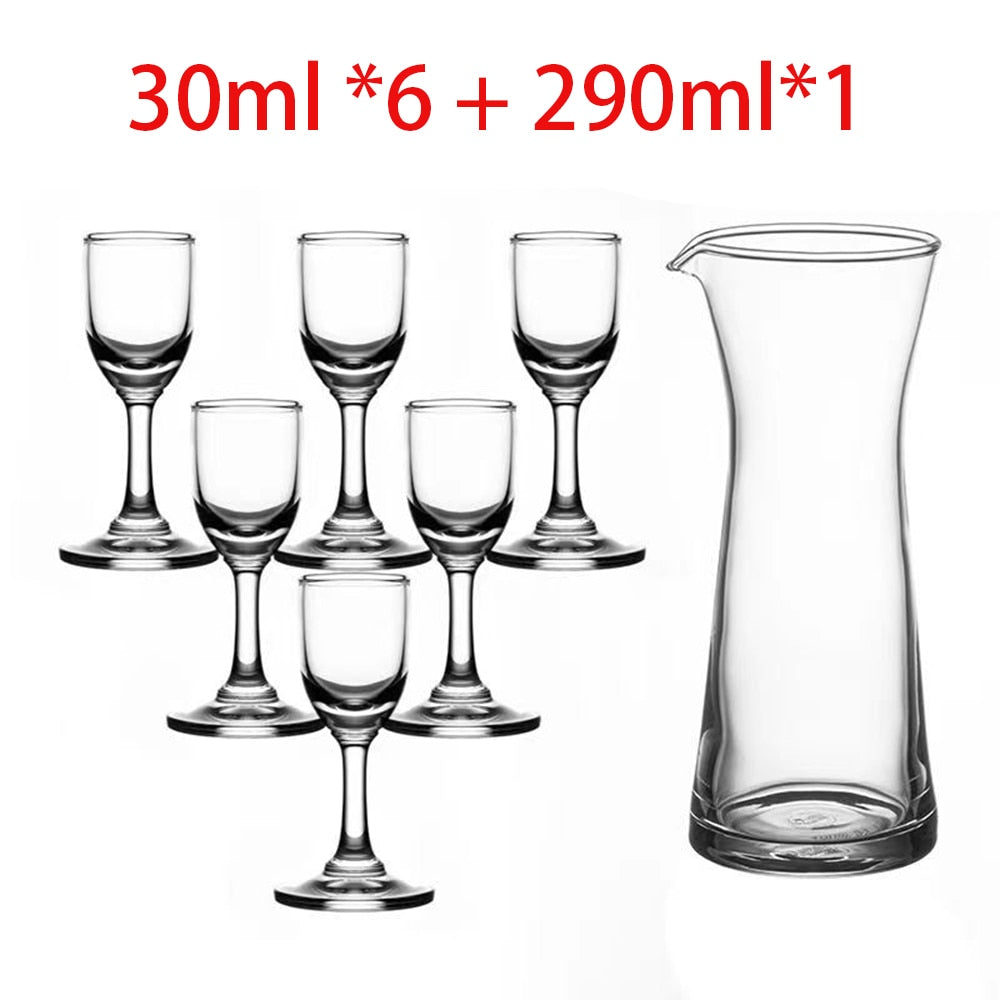 Small Glass Wine Glass Set Flagon Wine Dispenser White Wine Glass Spirit Glass Bar Wine Cup